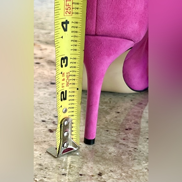 Guess Pink Suede Slouchy Heeled Boots - Picture 5 of 16